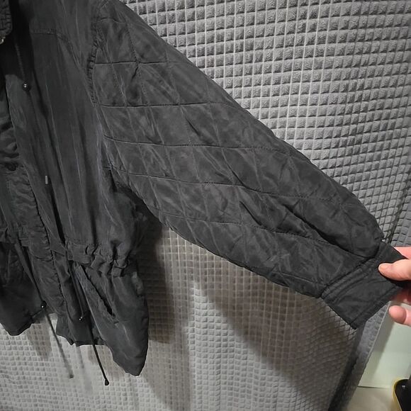 Soft Silk Oversized Zip Jacket SzLg VTG MargueriteLi Quilted Street Money Urban - Picture 3 of 11